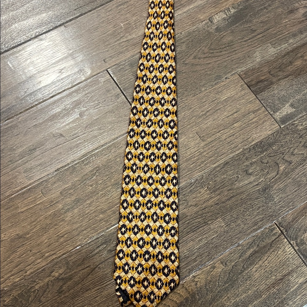 Ermenegildo Zegna Yellow and Black Patterned Tie